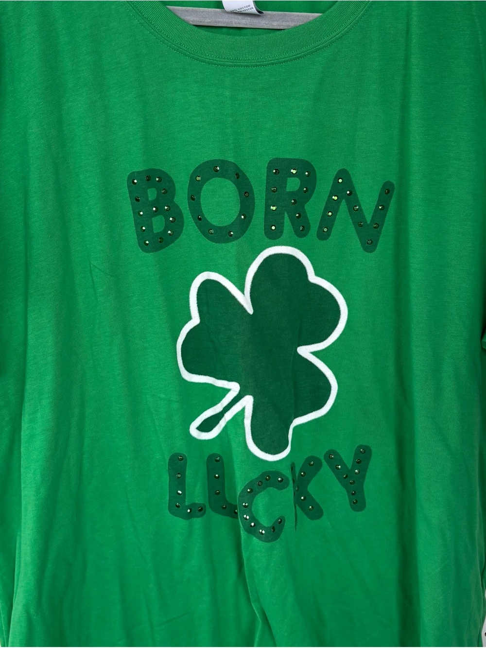 Fashion Bug Born Lucky Shamrock Graphic Tee size 2X